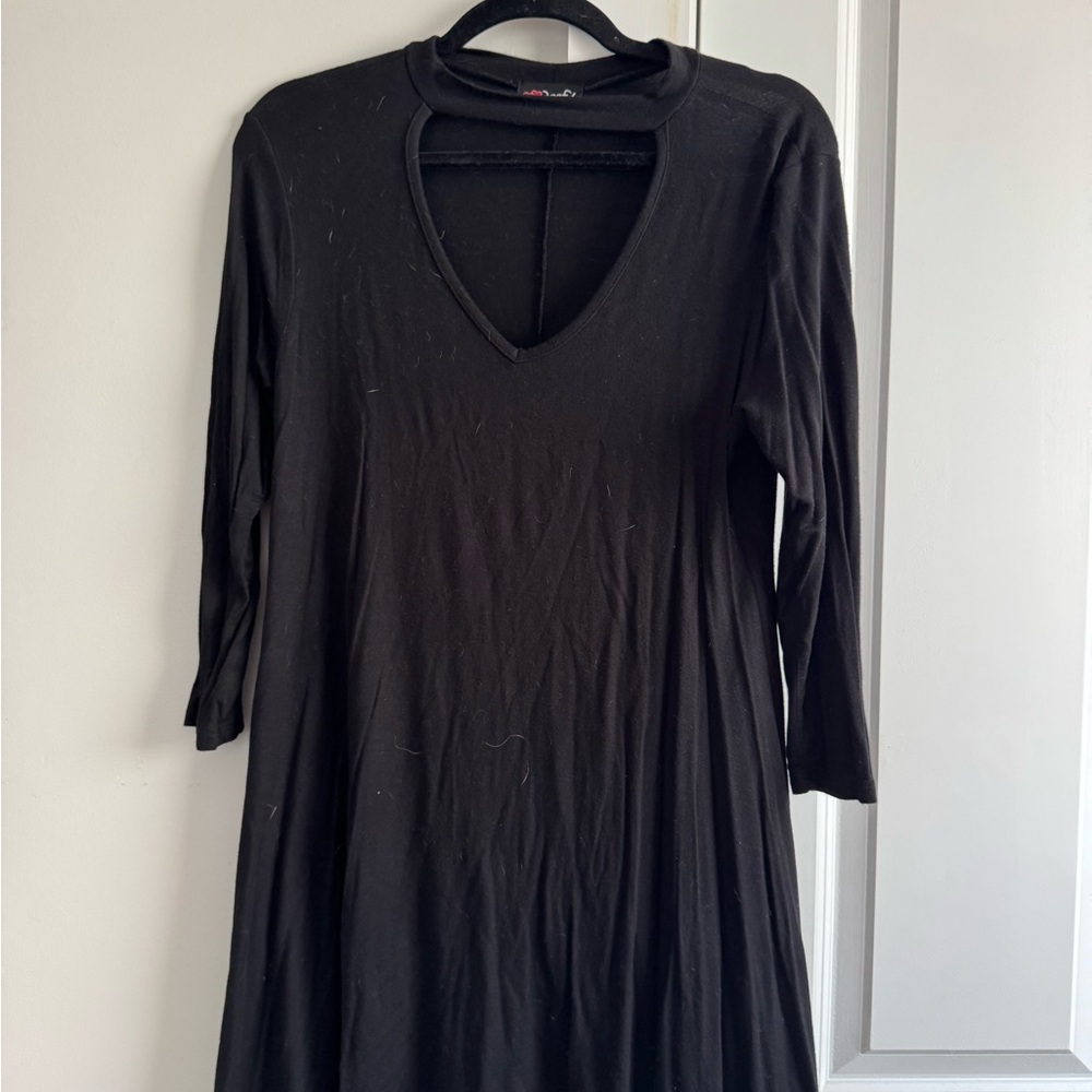 Poof! Classic Black Long Sleeve Dress
